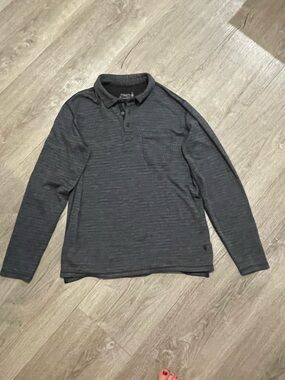 Smartwool Men’s Long-Sleeve Polo in Dark Gray